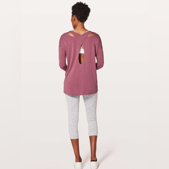 Lululemon Back Into It Long Sleeve | So Merlot | Size 6 - Picture 3 of 8
